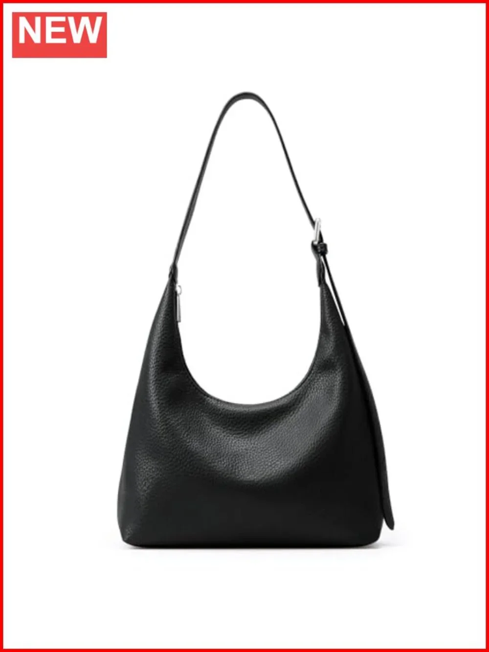 Crescent Hobo Tote Bag with Adjustable Strap Vegan Leather Work Purse